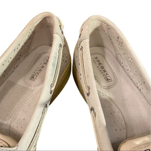 Sperry Top-Sider "Angelfish" Light Grey Floral Perforated Boat Shoes Loafers 5 - Picture 4 of 6